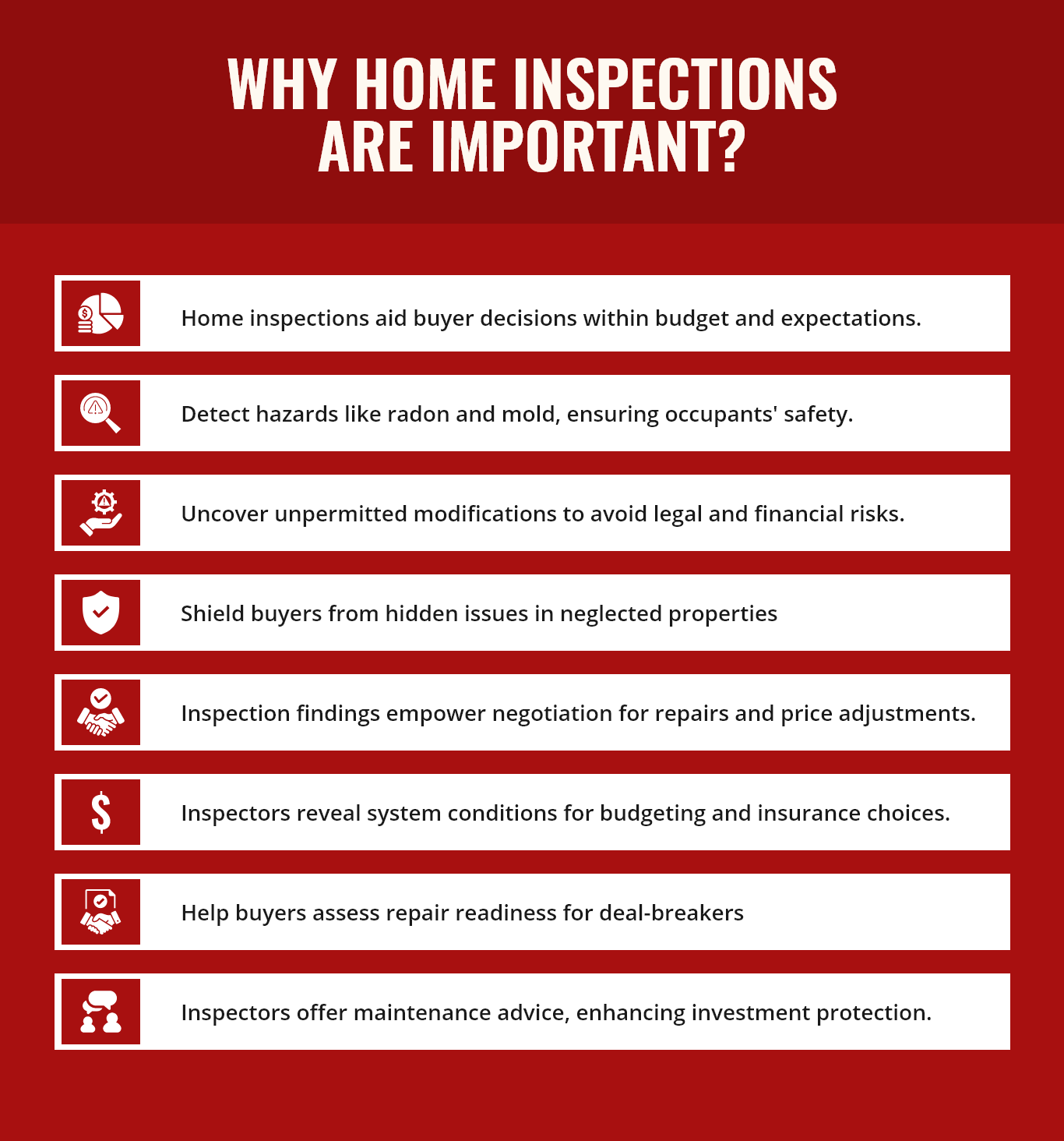 Mentioning the 8 extremely important reasons why home inspections are important